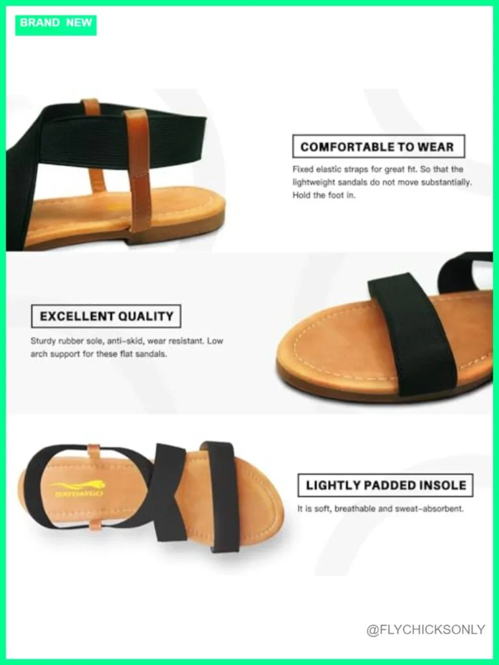 Elastic Flat Gladiator Sandals Women Casual Slip On